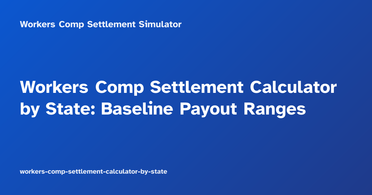 Workers Comp Settlement Calculator by State: Baseline Payout Ranges
